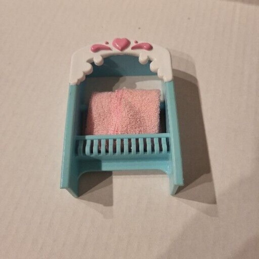 FISHER PRICE Loving Family BATHROOM TOWEL RACK blue and pink
